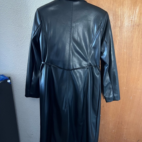 Avec les Filles long Faux leather coat - Picture 3 of 6